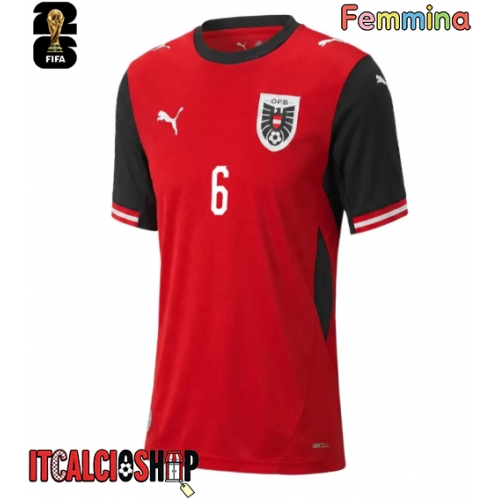 Austria Nicolas Seiwald #6 Prima Maglia Femmina Mondiali 2026 Manica Corta